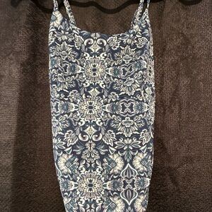 Adore Me Blue and White Patterned Mini Dress